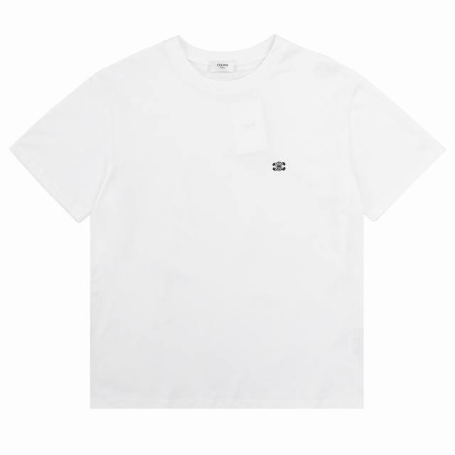 Celine Arc de Triomphe embroidered basic short-sleeved T-shirt Size: SL DDD