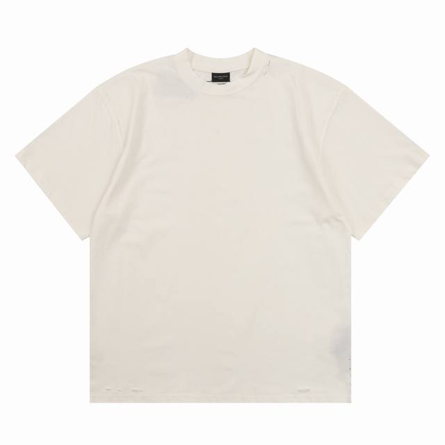 Balenciaga Paris family thick rubber printed letters on the back of the short-sl