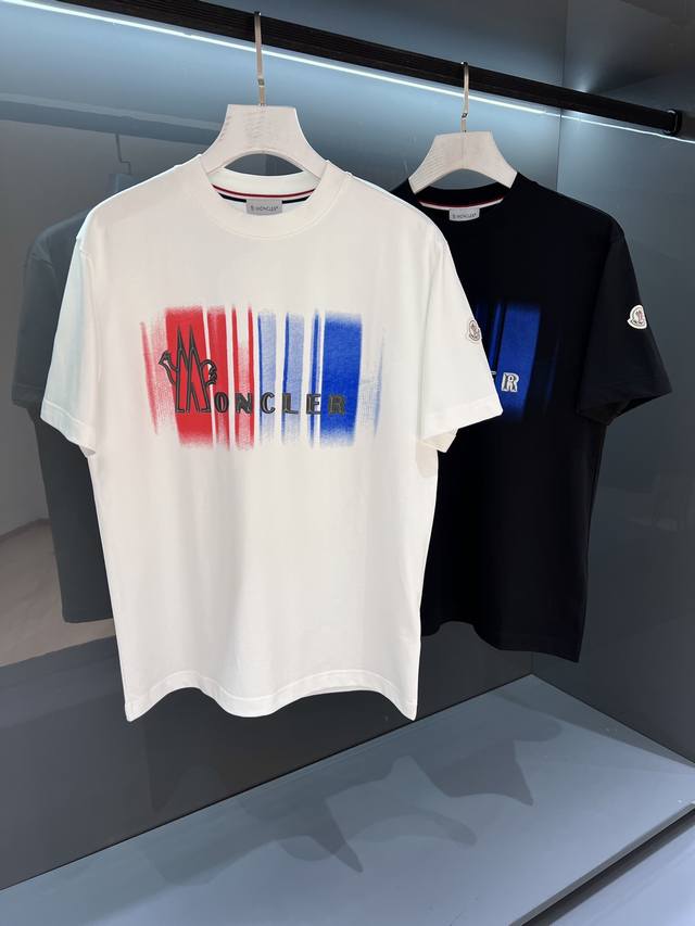 New heavily printed Mon*Ler men's crew neck short-sleeved T-shirt for Spring/Su