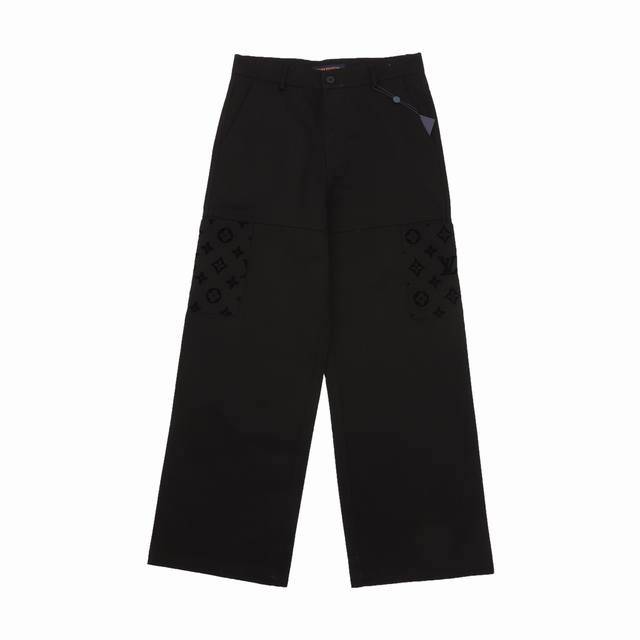 Louisvuitton Louis Vuitton patchwork black flocked denim trousers Size: 46-52 DD