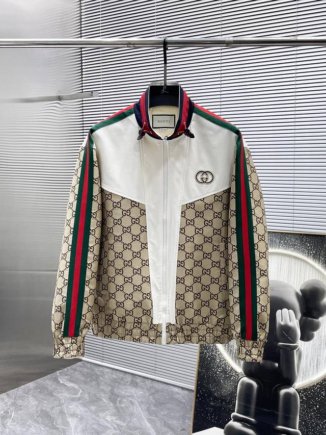 Gucci's new 2025 stand-up collar jacket, a high-end version! Custom-made fabrics