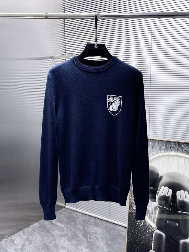 Louis Vuitton Lv 2025 Fall/Winter new wool blend round neck long-sleeved sweater