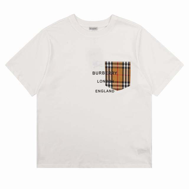 Burberry Burberry check pocket rubberized letter short sleeve Size: SL DDD
