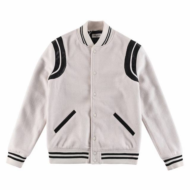 Saint Laurent Paris classic leather baseball collar jacket Size: 46-52 DDD