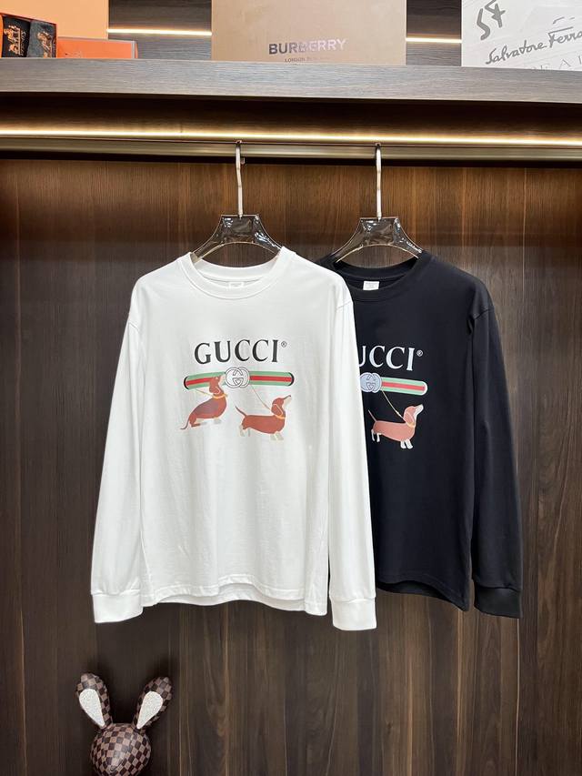 Hot-selling Gucci autumn and winter new Gucci round neck long-sleeved bottom, pu
