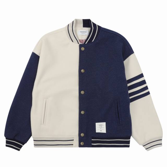 Thom Browne Thom Browne four-bar baseball jacket Warm reminder: Hand wash or dry
