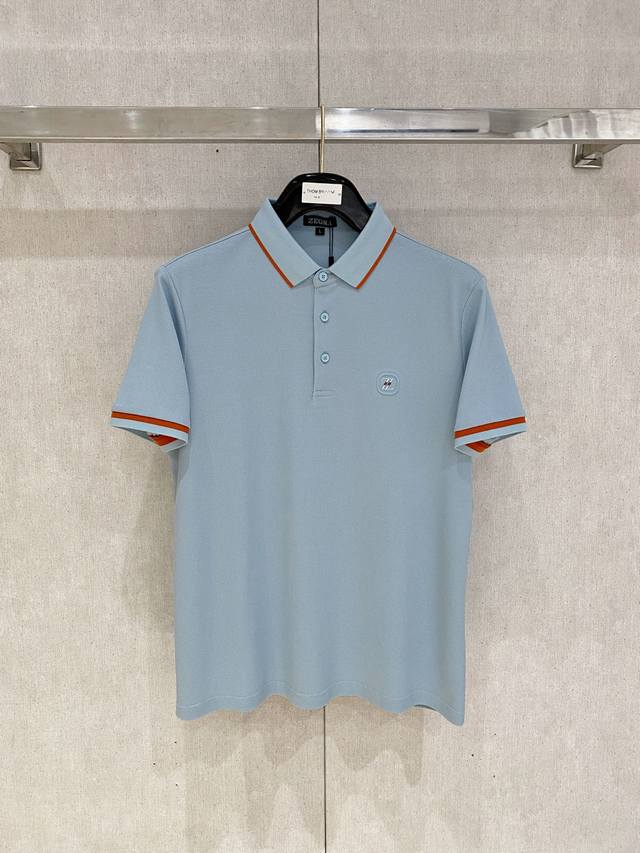 New Arrival: Zegna 2025Ss Summer Men's Logo Lapel Polo Shirt! A classic busines