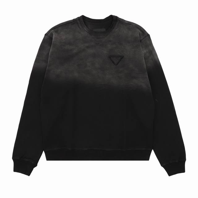 Prada Gradient Washed Triangle Logo Round Neck Sweatshirt Size: SL DDD
