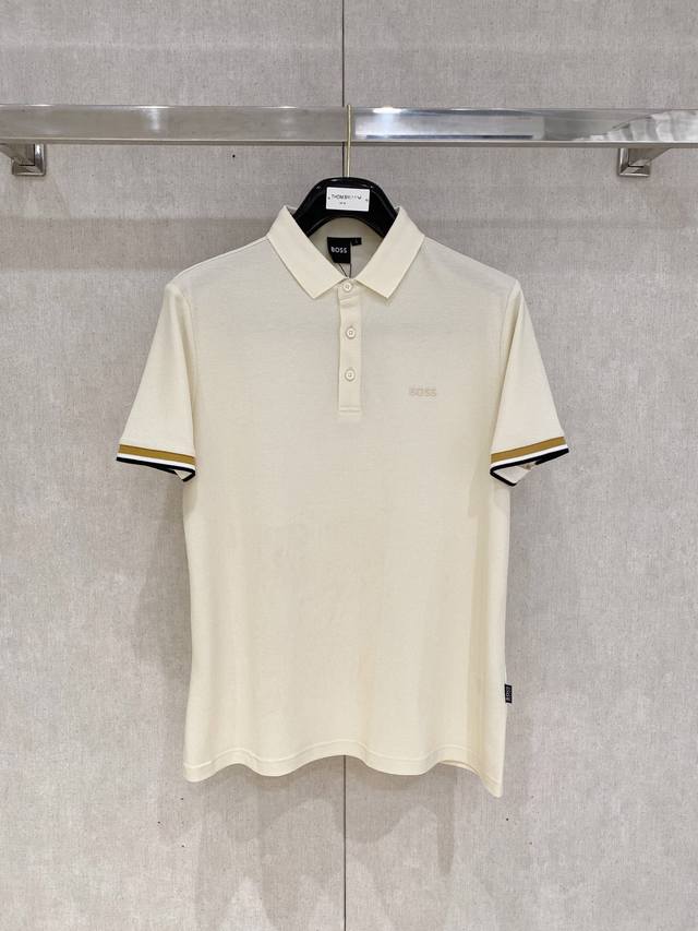 New arrival! Boss 2025Ss summer new letter logo men's lapel polo shirt! A class