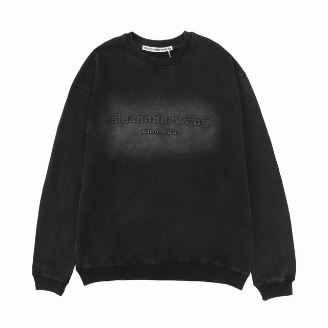 Alexander Wang gradient washed embossed letter round neck sweatshirt Size: SL DD