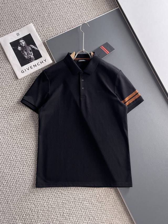 Zegna's 2025Ss summer new letter logo men's lapel polo shirt! A classic business