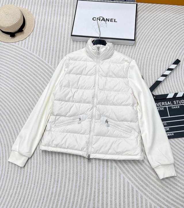 Style number: Y152 Moncler classic women's patchwork stand-up collar thin down