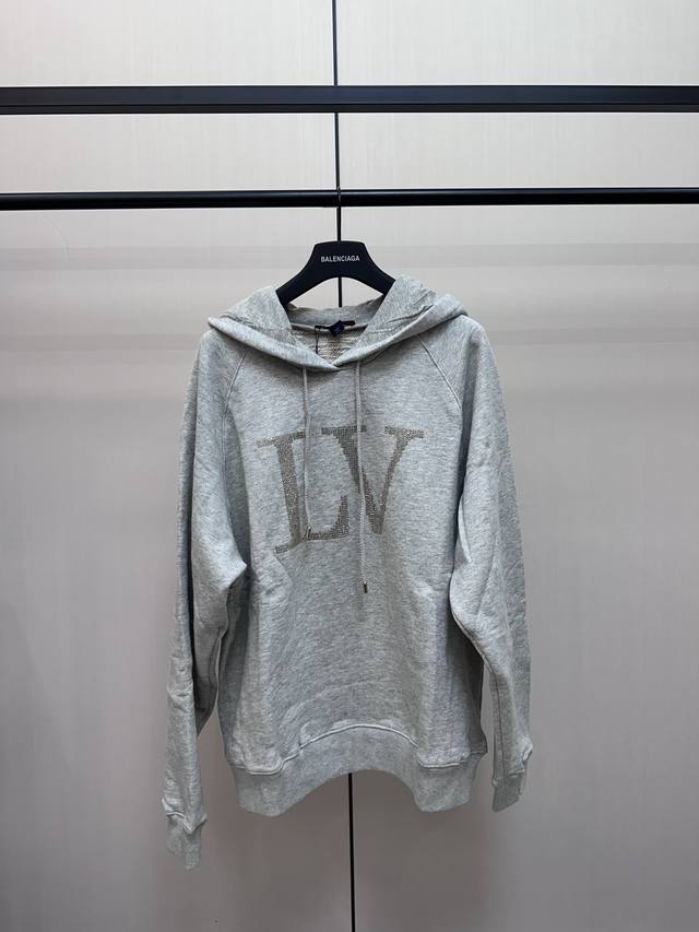Louis Vuitton rhinestone hot-stitched hooded sweatshirt DDD. Made of 380g 16S do