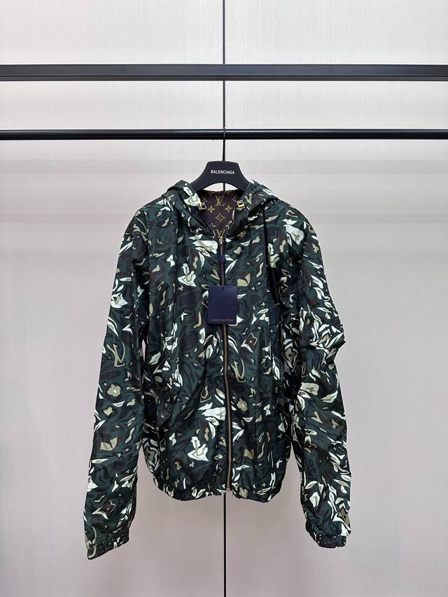 Louis Vuitton's reversible tree-patterned monogram jacket is crafted from lightw