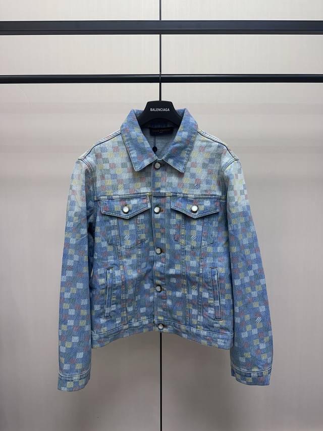 Louis Vuitton Colorful Plaid Denim Jacket DDD. Made from 100% nylon, this fabric