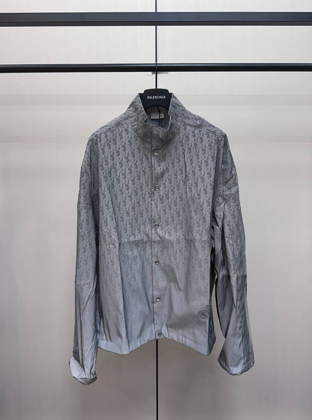 Dior Hamilton collaboration all-over reflective stand-up collar jacket. DDD. New