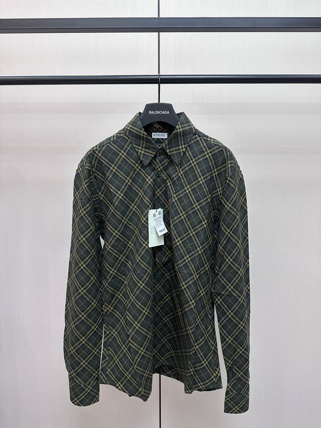 Bbr Shield Twill Long Sleeve Shirt Made from Italian worsted washed cotton twill
