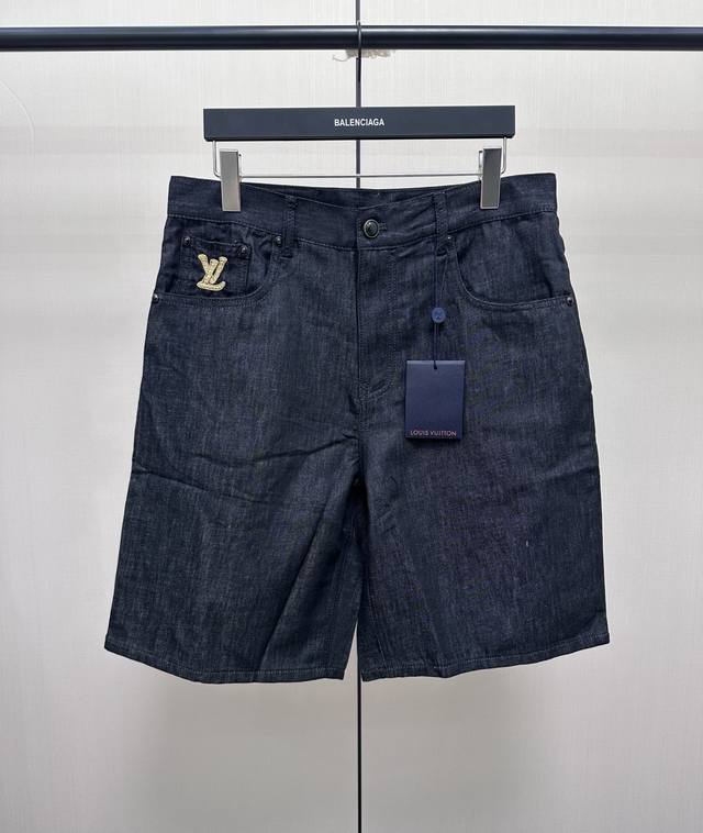 Louis Vuitton Raffia Embroidered Denim Shorts These shorts are crafted from cris