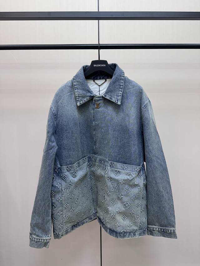 Louis Vuitton 3D-laminated denim jacket This style is made of high-end custom fa