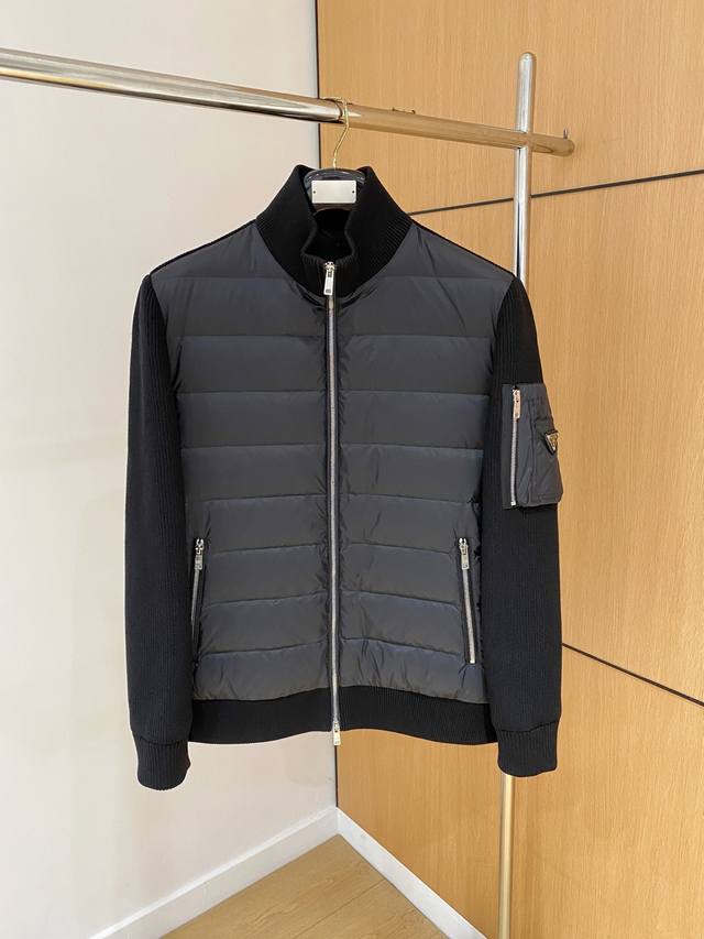 Prada's new fall/winter 2025 collection, the Prada knitted patchwork quilted ja