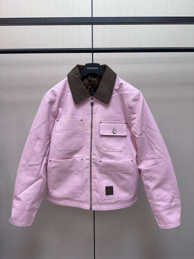 Louis Vuitton pale pink lapel denim jacket DDD. The soft hue of cherry blossoms