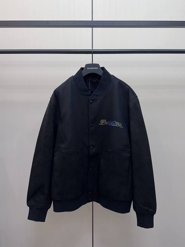 Louis Vuitton Four-Leaf Clover Colored Diamond Baseball Jacket is made of high-q