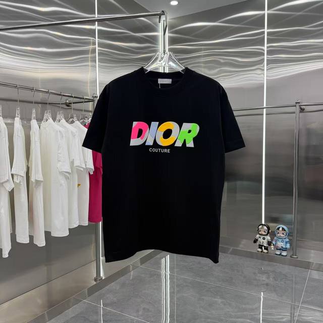 Dior Dior 2025 Spring and Autumn new 320g round neck short sleeve three-dimensio