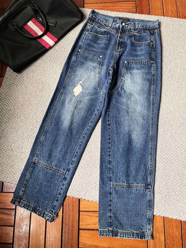 Lv''2025 new men's jeans with excellent elasticity. Exclusively available on the