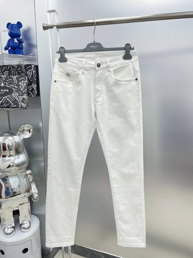 Bbr Burberry 25Ss new logo jeans Kk summer thin stretch slim fit pants trendy an