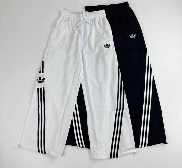 Thin clover embroidered straight pants Handsome straight drawstring pants The up