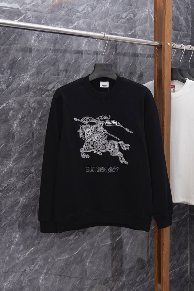 Style No. J038 Burberry classic embroidered letter round neck sweatshirt Made o
