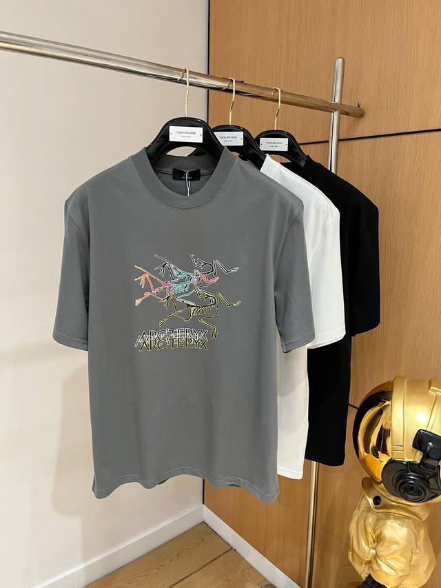 Arc Arc'teryx 2025 Spring/Summer New Arrival, 260g Round Neck Cotton Short-Sleev