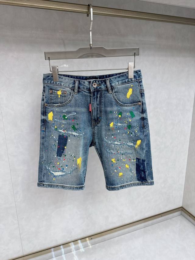 D2 25S new men's fashionable casual denim shorts, high-end European original, fa