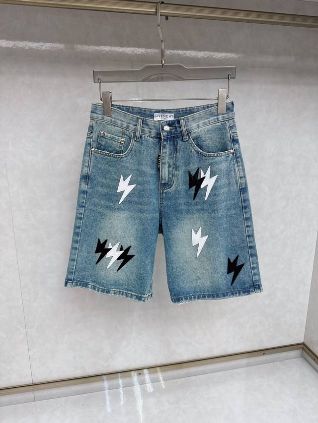 Givenchy 25S new men's fashionable casual denim shorts, high-end European origi