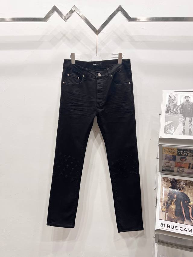 Style No.: C083 Purple Brand skinny jeans Hand-painted and embroidered slightly