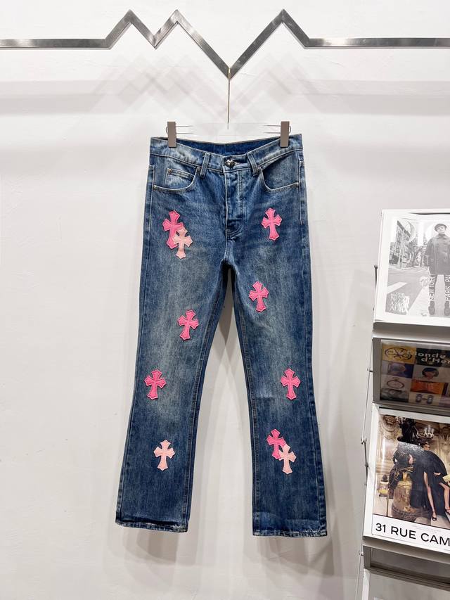 Style No.: C074 Chrome Hearts 2025 New Bamboo Pink Cross Leather Couple's Washe