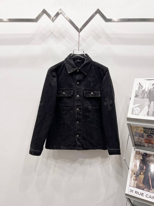 Style number: R052 Chrome Hearts cross-stitch leather embroidered shirt jacket