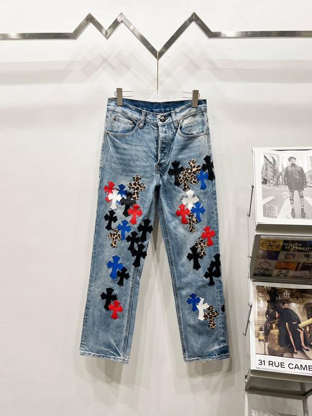 Style No.: R036 Chrome Hearts 2025 new multi-colored leopard print cross-leathe