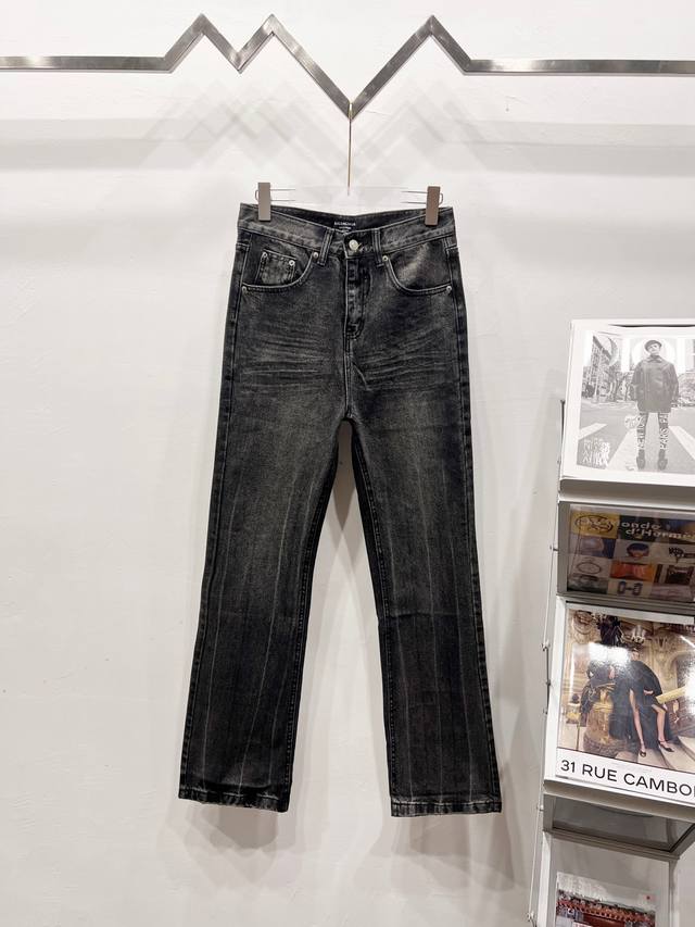 Style number: R034 Balenciaga 2025 new washed distressed black cow couple style