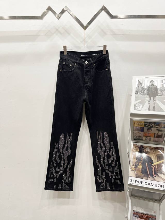 Style number: R026 Purple Brand 2025 new trouser leg hot diamond couple style w