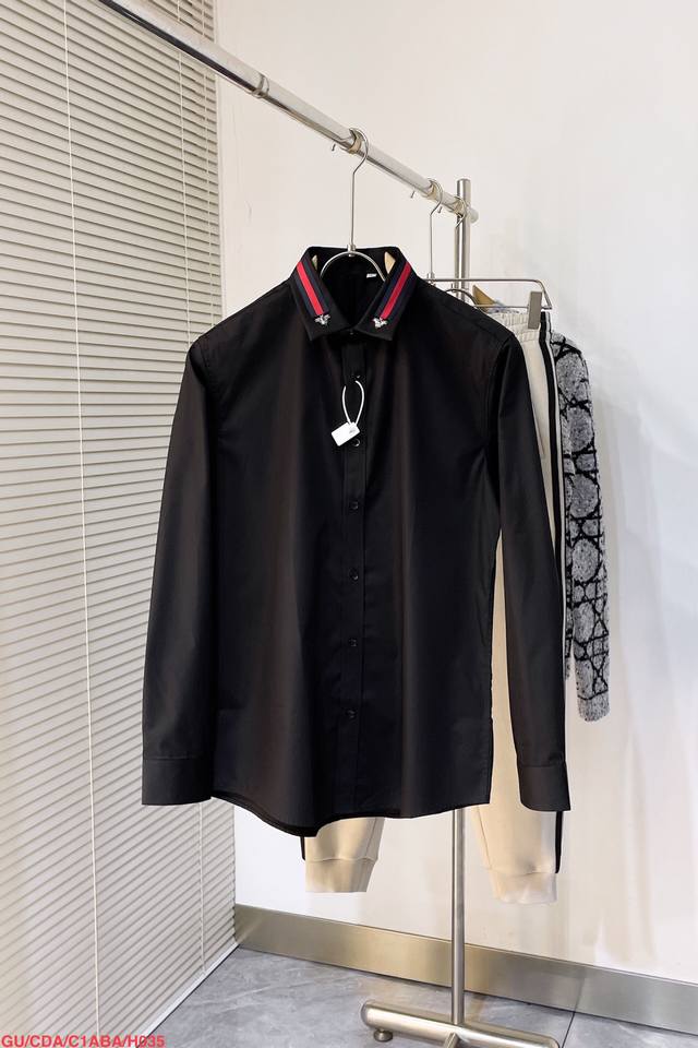 Jind H035 Gucci's new long-sleeved shirt, a high-end version! Custom-made, breat