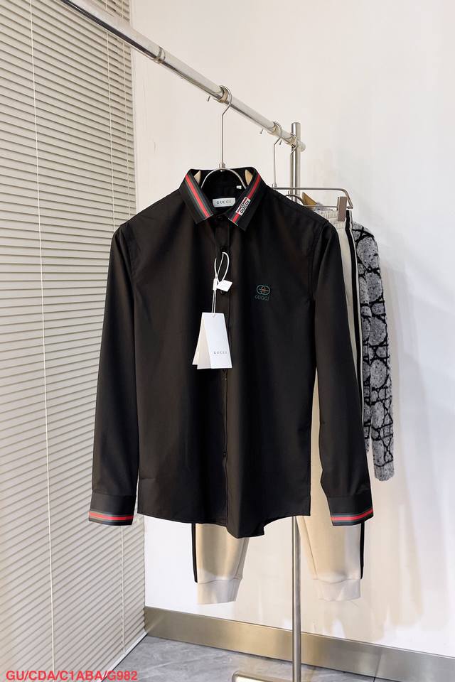 Jind G982 Gu Gucci Ss new long-sleeved shirt, a high-end version! Custom-made fa
