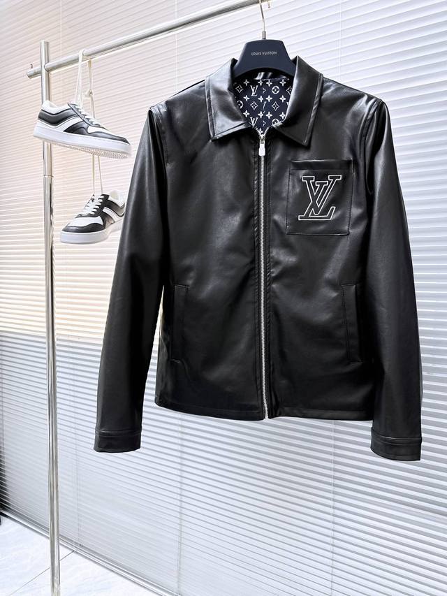 Louis Vuitton's high-quality, new spring 2025 leather jacket, a runway-fresh it