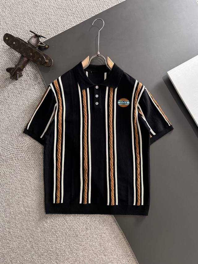 Next-day delivery of high-quality Gucci 2025 Fall/Winter men's lapel short-sleev