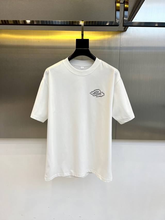 Paris, 2025 summer men's round neck fashionable three-dimensional letter casual