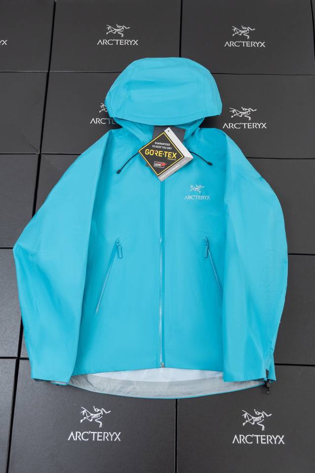Top-of-the-line Arc'Teryx Beta Lt Gore-Tex Jacket in Charcoal Blue, Model No. J8