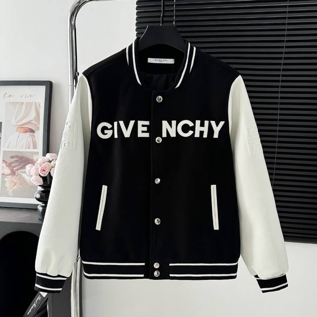 Style: A67 Givenchy embroidered letter patchwork jacket fabric is made of 750g