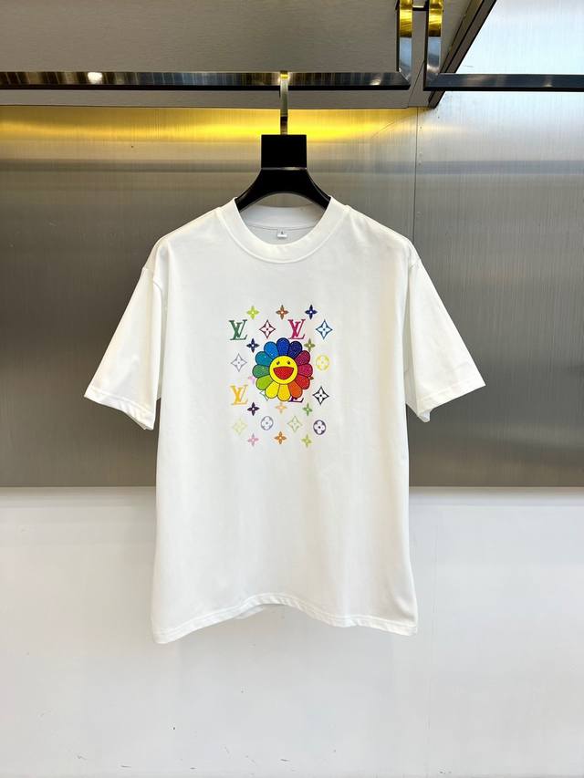 Lv, 2025 summer men's round neck fashionable three-dimensional letter casual Eur