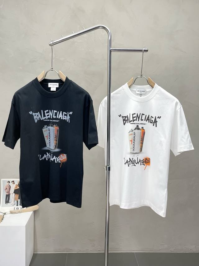 Balenciaga Paris Balenciaga exclusive new original single men's casual short-sle