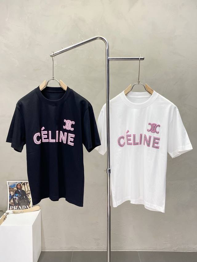 Celine Celine exclusive new original men's casual short-sleeved high-end customi